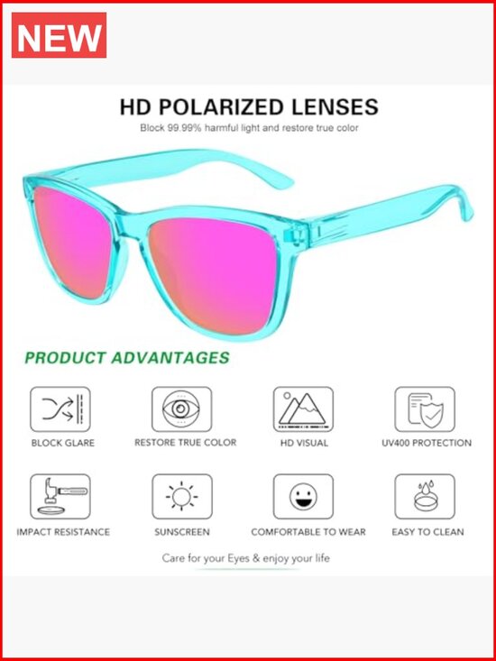 Polarized Retro Sunglasses Full Frame UV Protection